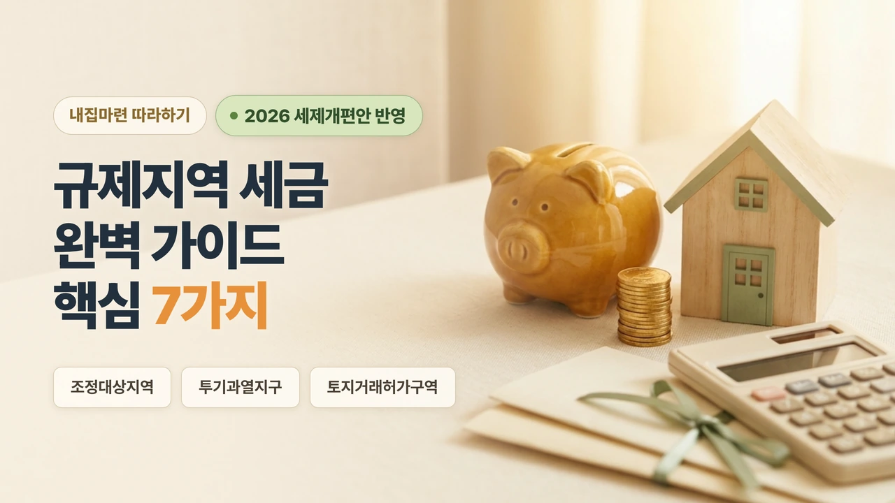규제지역 세금 핵심 7가지 — 무주택자와 1주택 갈아타기 고객을 위한 안내 대표 이미지